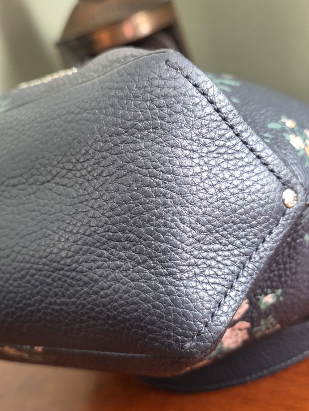 Coach 91022 Mini Abby Duffle Rose Bouquet Print Navy Leather Crossbody Bag - Picture 10 of 16